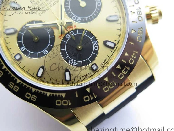 0501 Sporty Daytona 116518 KKF 1:1 Best Edition 904L Steel YG Black Dial on Rubber Strap A 2455